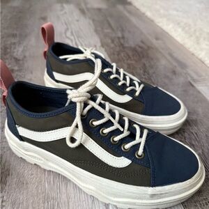 Vans Navy and Olive Sneakers with Pink Accents